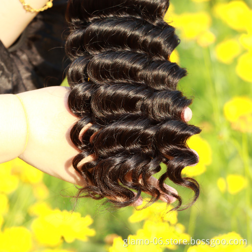 Loose Deep Wave Remy Human Hair Brazilian Hair Weave Bundles With Closure Peruvian Hair Bundles